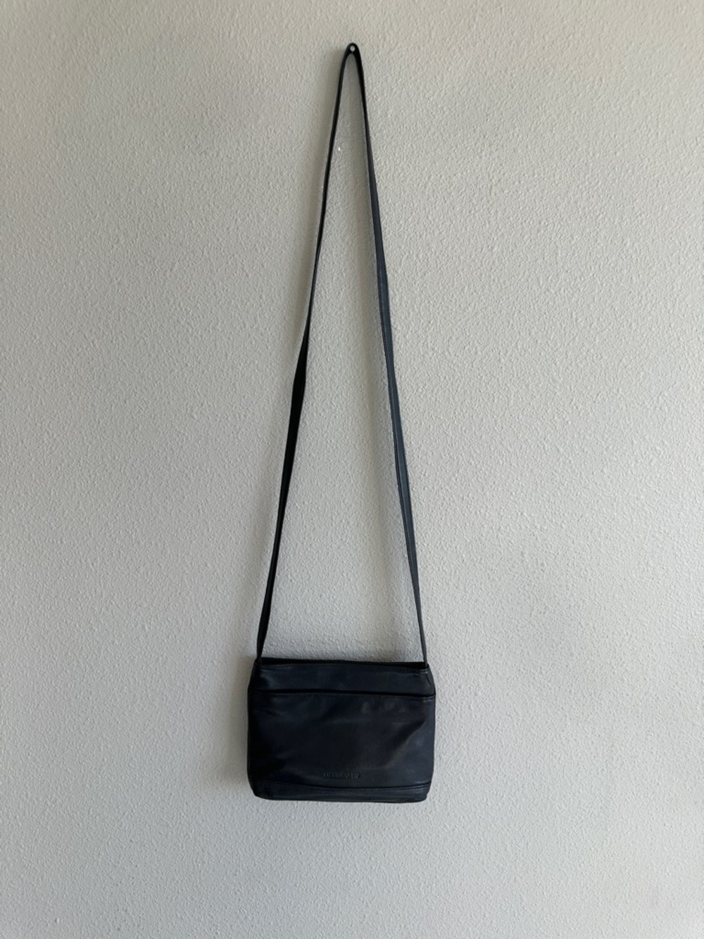 Vintage Liz Claiborne Black Leather Small Crossbody Bag